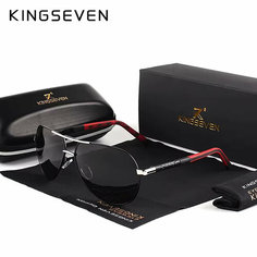 Солнцезащитные очки KINGSEVEN, серебристый/красный