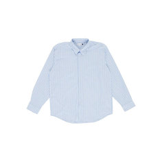 Рубашка POP TRADING COMPANY striped logo shirt, размер M, голубой/белый