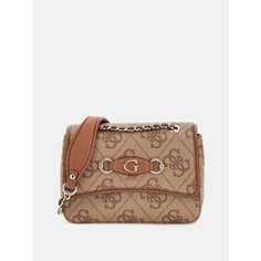 Сумка кросс-боди GUESS, фактура зернистая, розовый/коричневый