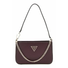 Сумка багет GUESS, фактура тиснение, фиолетовый