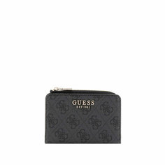 Кошелек GUESS, фактура зернистая, серый