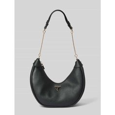 Сумка хобо GUESS, фактура зернистая, черный