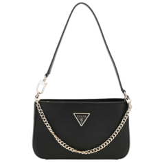 Сумка багет GUESS, фактура тиснение, черный