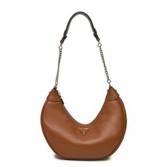 Сумка хобо GUESS, фактура зернистая, коньячный