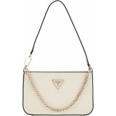 Сумка багет GUESS, фактура тиснение, белый