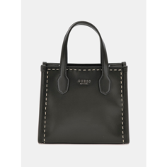 Сумка тоут GUESS, фактура гладкая, матовая, черный