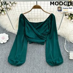 Кроп-топ MOOCIE, размер OneSize, зелёный