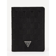 Картхолдер GUESS, фактура с тиснением, черный