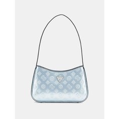 Сумка багет GUESS, фактура тиснение, голубой