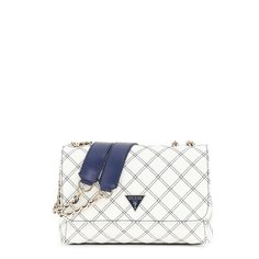 Сумка GUESS, фактура зернистая, стеганая, белый/синий