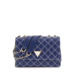 Сумка GUESS, фактура зернистая, стеганая, синий/белый