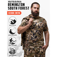 Футболка Remington, размер 4XL, коричневый, зеленый, хаки