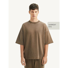 Футболка MUTED GARMENT DYE из петельчатого футера, размер 2XL-3XL, Шоколадный