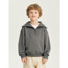 Свитшот Junion Half-zip, размер 122, темно-серый