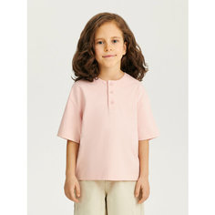 Футболка Junion Henley, размер 110, светло-розовый