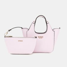 Сумка GUESS, фактура тиснение, матовая, орхидея