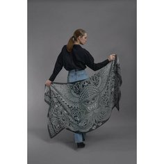 Шарф Русские в моде by Nina Ruchkina Русские войны для мужчин и женщин,180х90 см, универсальный, черный