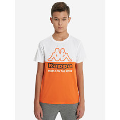 Футболка Kappa Sport Style Boys T-shirt, размер 122/128, белый/оранжевый