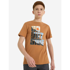 Футболка OUTVENTURE Travel Boys Short sleeve T-shirt, размер 122/128, коричневый