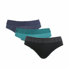 Трусы BIKKEMBERGS, комплект из 3 шт., размер XL, черный, зеленый, синий