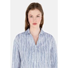 Рубашка COLINS Regular Fit, размер XS, белый/синий