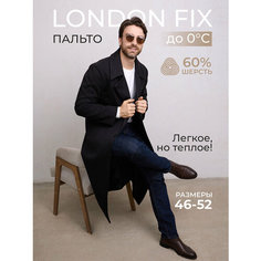 Пальто, размер 50, черный меланж Нет бренда