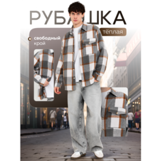 Рубашка FROM PARADISE Базовая коллекция, размер 54-56, серо-белый