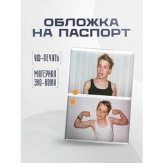 Обложка для паспорта STICKERBOSS, белый, черный