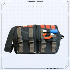 Сумка поясная Valve, фактура тиснение, черный