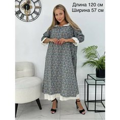 Платье SHAMA STYLE Кантри, размер 46-50, голубой, белый