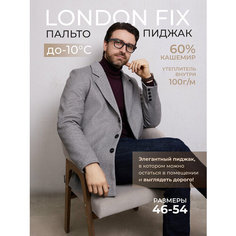 Пальто, размер 46, серый светлый Нет бренда