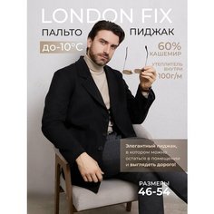 Пальто, размер 46, черный матовый Нет бренда
