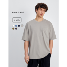 Футболка FINN FLARE с коротким рукавом, размер L(182-104-94), серо-зеленый
