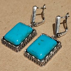 Серьги Fashion jewelry, бирюзовый