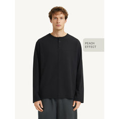 Лонгслив MUTED HENLEY, размер M, , черный