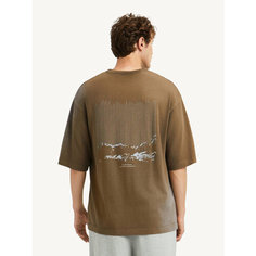 Футболка MUTED GARMENT DYE, размер 4XL-5XL, горький шоколад