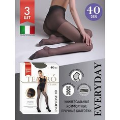 Колготки TEATRO, 40 den, 3 шт., размер 2, серый
