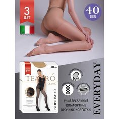 Колготки TEATRO, 40 den, 3 шт., размер 5, светло-бежевый