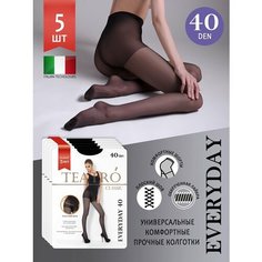 Колготки TEATRO, 40 den, 5 шт., размер 4, nero/черный