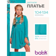 Платье Batik, размер 122-128, бирюзовый Батик