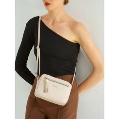 Сумка кросс-боди DAVID JONES, фактура гладкая, бежевый