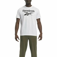 Футболка спортивная Reebok Identity Stacked Logo T-Shirt, размер XL INT, белый/черный