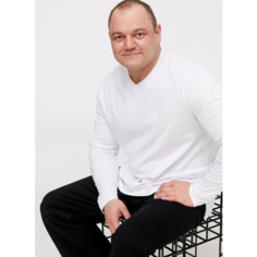 Лонгслив MR. BIGMAN большие размеры, ткань супрем, плотность 145 г/м2, размер 76, , белый