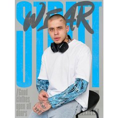 Лонгслив T-RONE menswear оверсайз, с двойным рукавом, плотность 160 г/м2, размер 52, , белый
