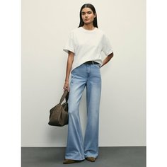 Джинсы широкие Zarina wide leg, размер 2XS (RU 40)/170, голубой индиго
