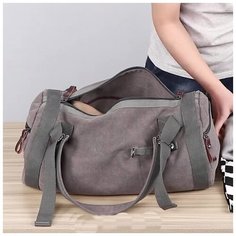 Сумка спортивная , 27х25х27 см, ручная кладь, серая Guangzhou Top Quality Leather Products