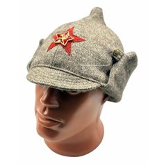 Шапка Военный коллекционер для мужчин и женщин, размер Универсальный, красный, серый