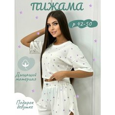 Пижама для кормящих мам , размер 42, белый Нет бренда