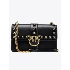 Сумка кросс-боди Pinko, фактура рельефная, черный