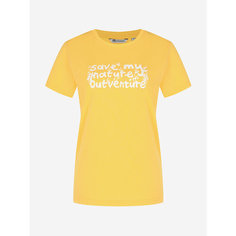 Футболка OUTVENTURE Essential Travel Womens SS Cotton T-shirt 3, размер 48, желтый
